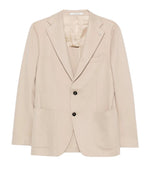 Beige Notched Lapel Blazer 1