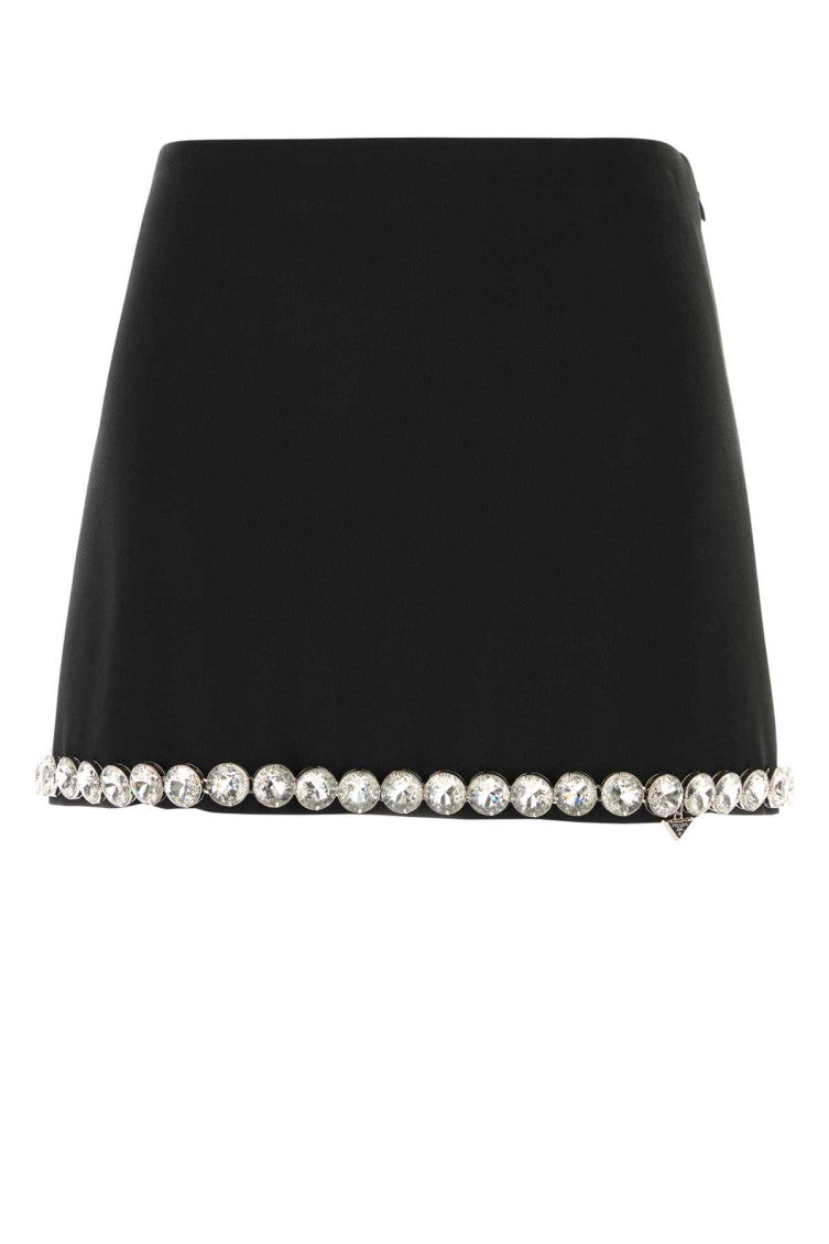 Black acetate blend mini skirt 1