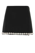 Black acetate blend mini skirt 1