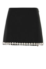 Black acetate blend mini skirt 1