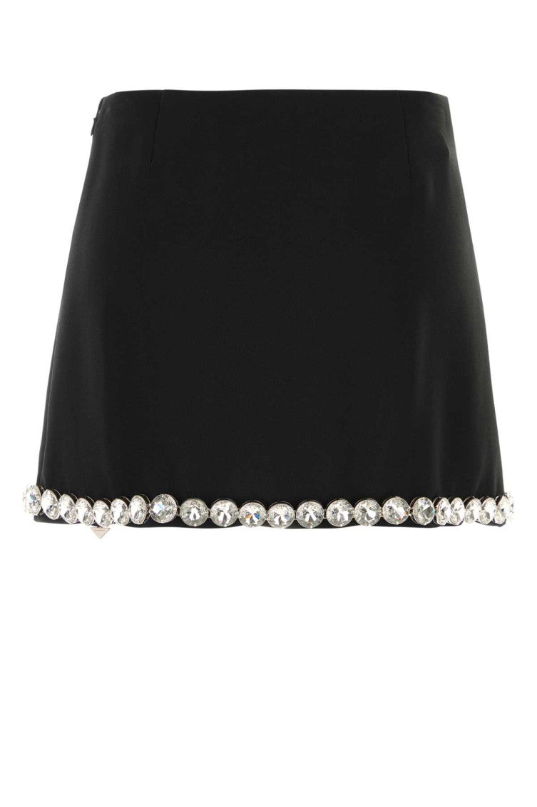 Black acetate blend mini skirt 2
