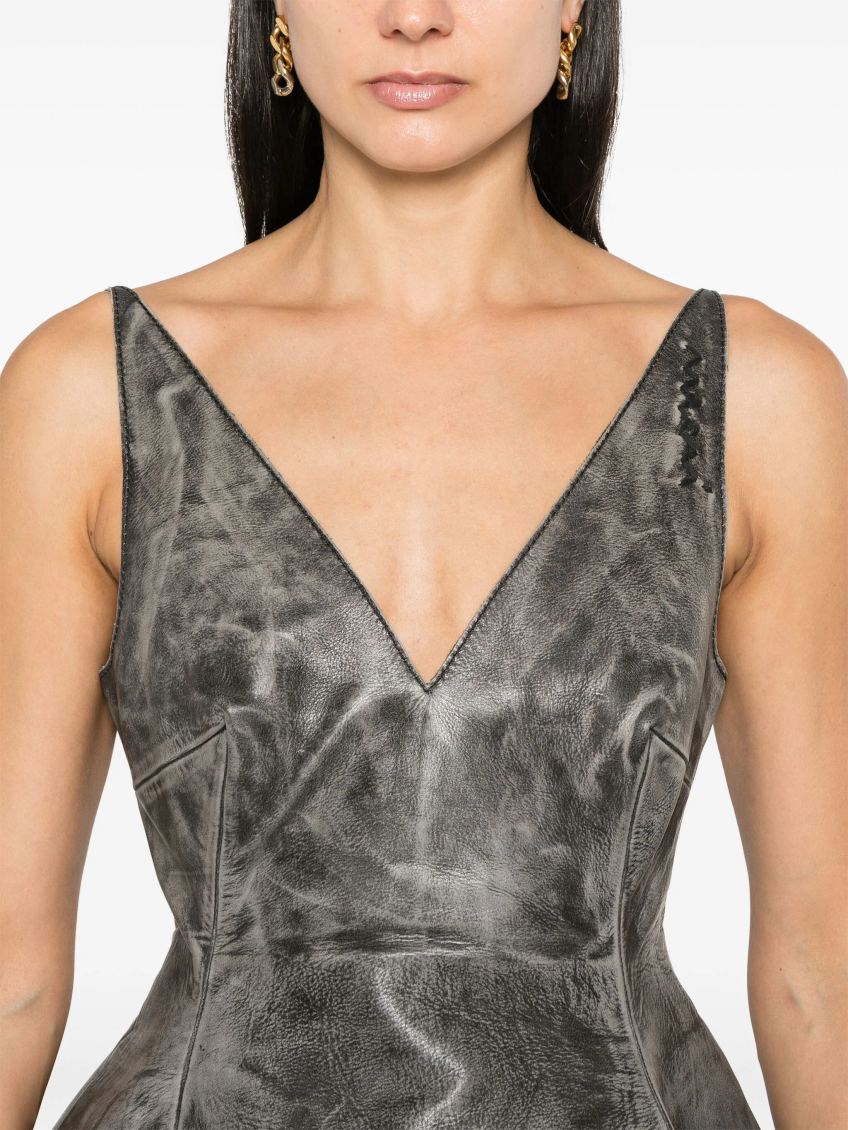 Dark Grey Flared Mini Dress 5