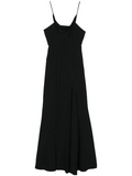 Black Cowl-neck Crepe Maxi Dress 1