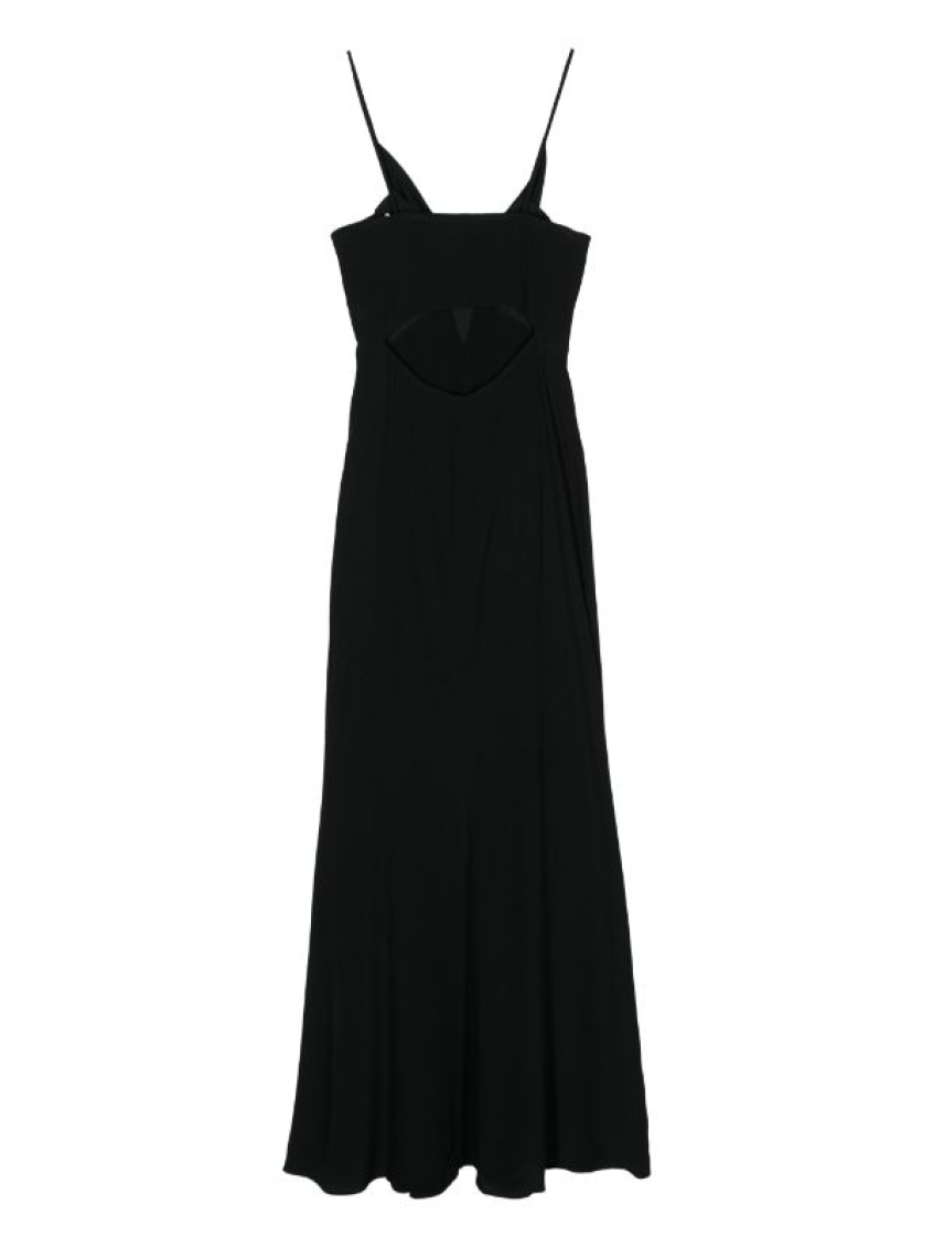 Black Cowl-neck Crepe Maxi Dress 2