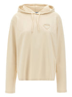 Beige Logo Patch Hoodie 1