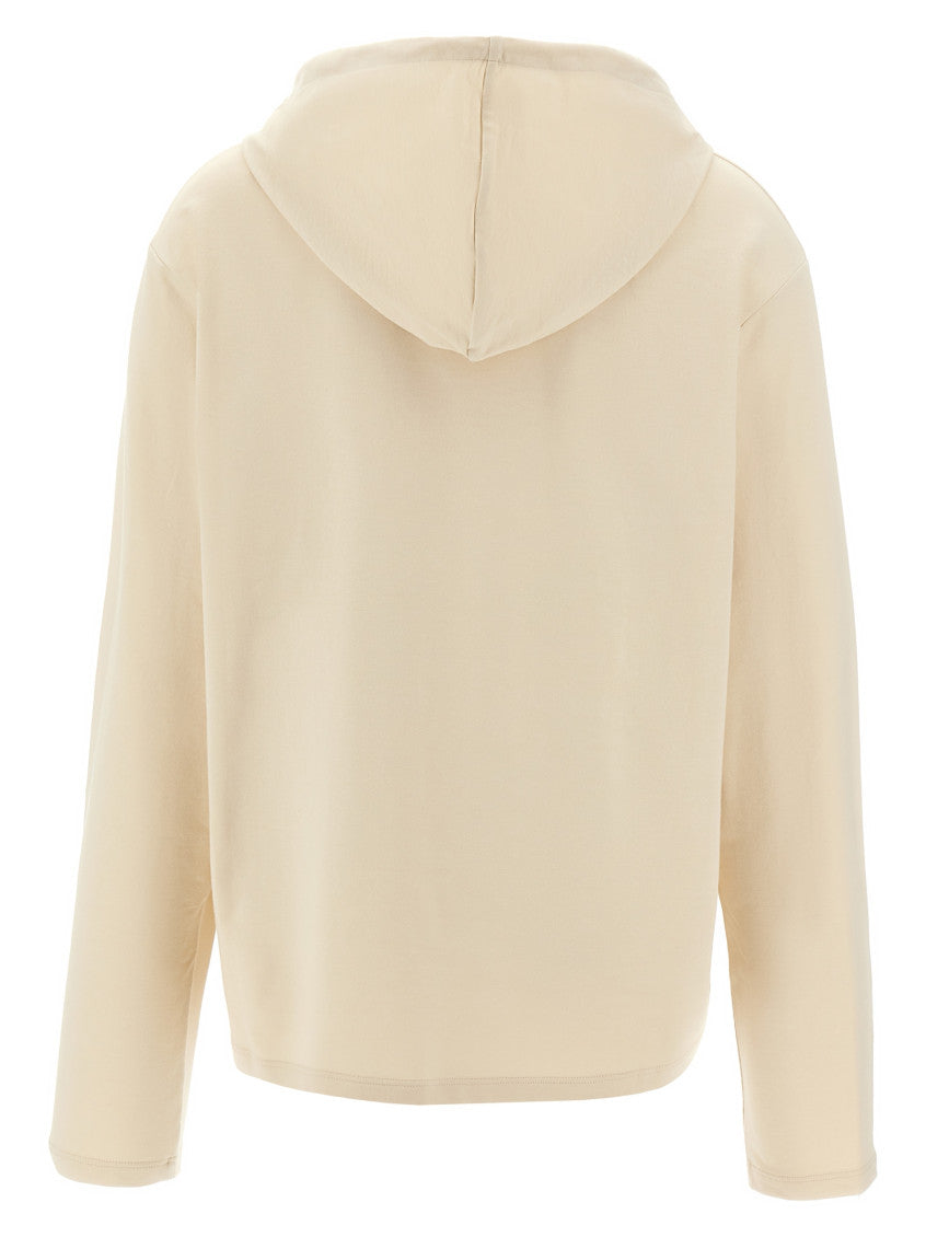 Beige Logo Patch Hoodie 2