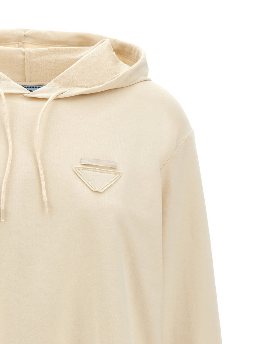 Beige Logo Patch Hoodie 3