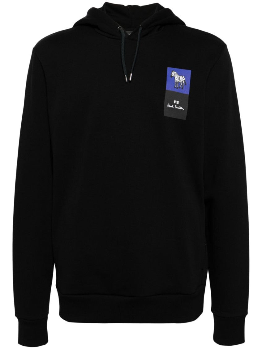 Black Logo Patch Hoodie 1