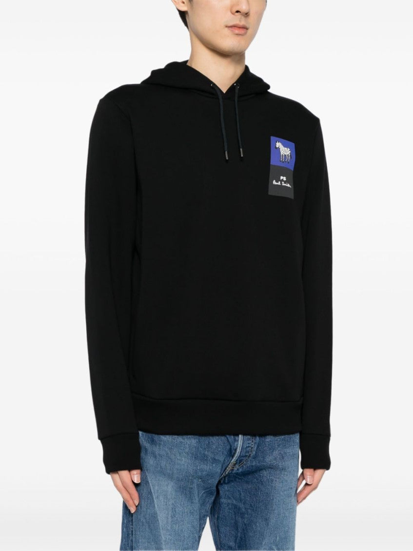Black Logo Patch Hoodie 4