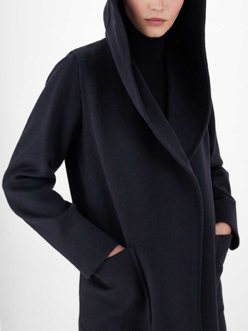 Navy Blue Rialto Wool Robe Coat 2