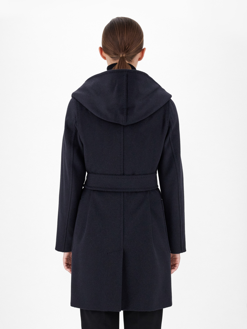 Navy Blue Rialto Wool Robe Coat 4
