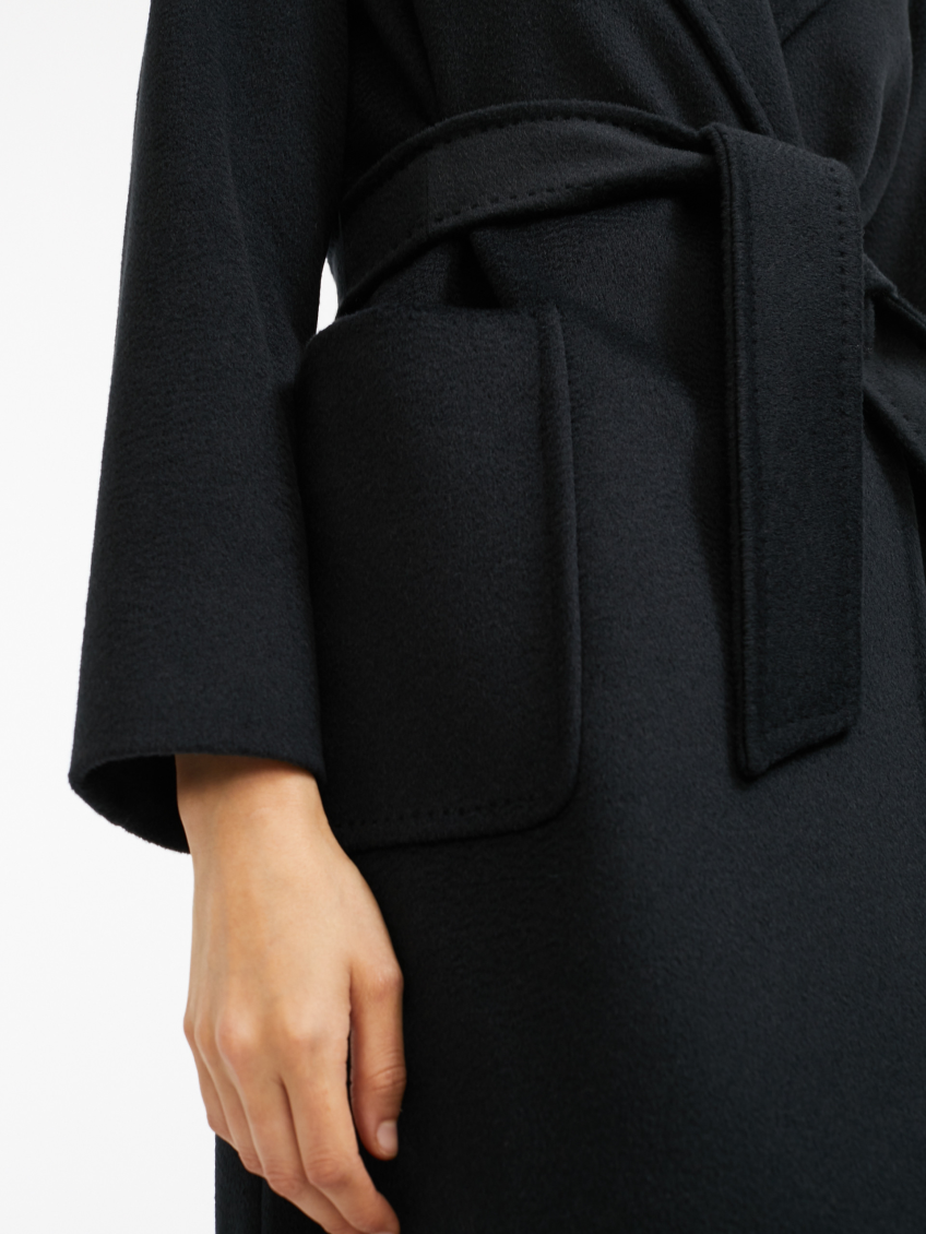 Navy Blue Rialto Wool Robe Coat 6