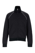Navy Blue GG Nylon And Jersey Zip Jacket 1