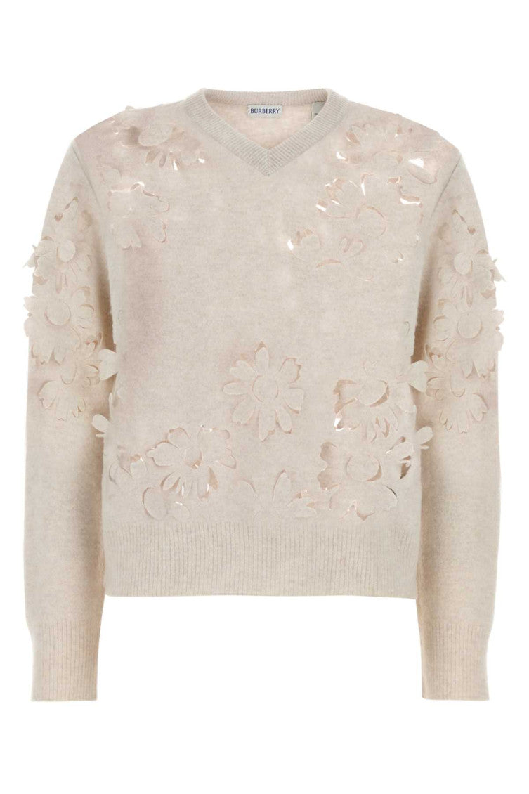 Beige Cutout Daisy Sweater 1