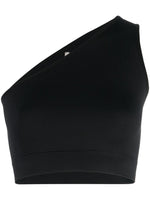 Black Black One-shoulder Cropped Top 1