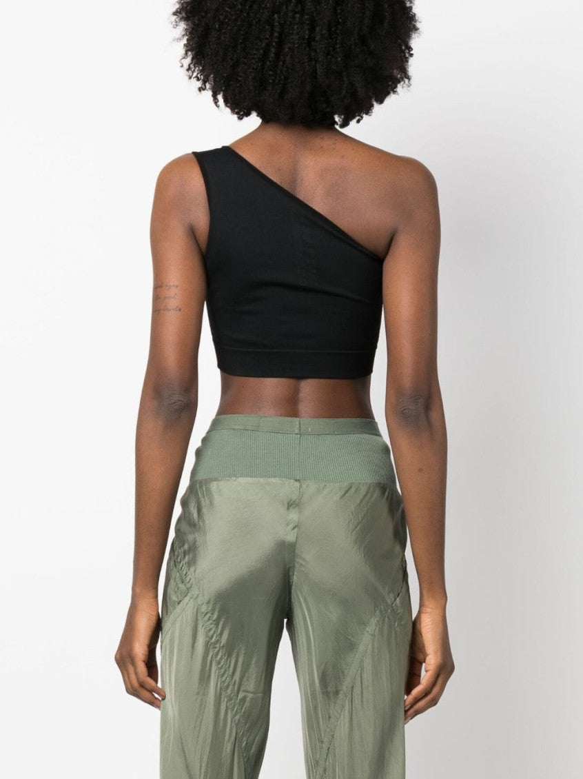 Black Black One-shoulder Cropped Top 2