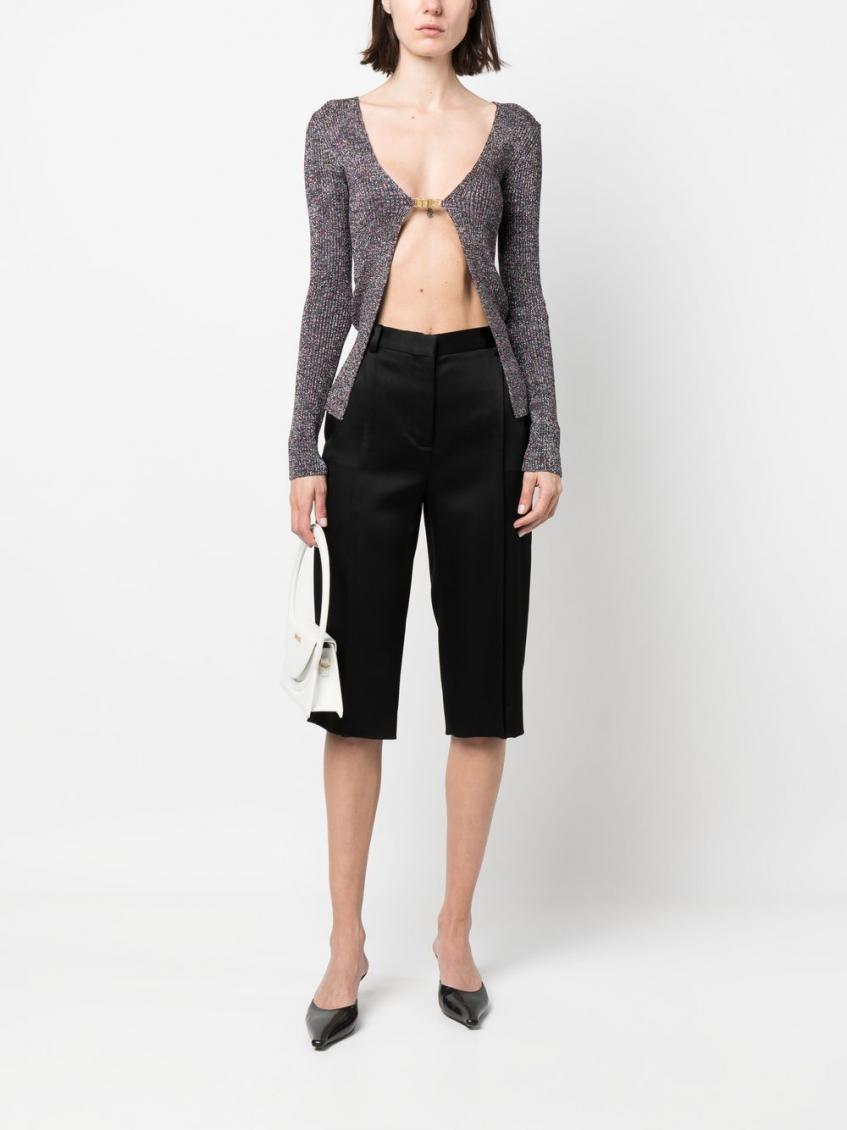 Dark Grey Dark Grey Logo Lurex Cardigan 3