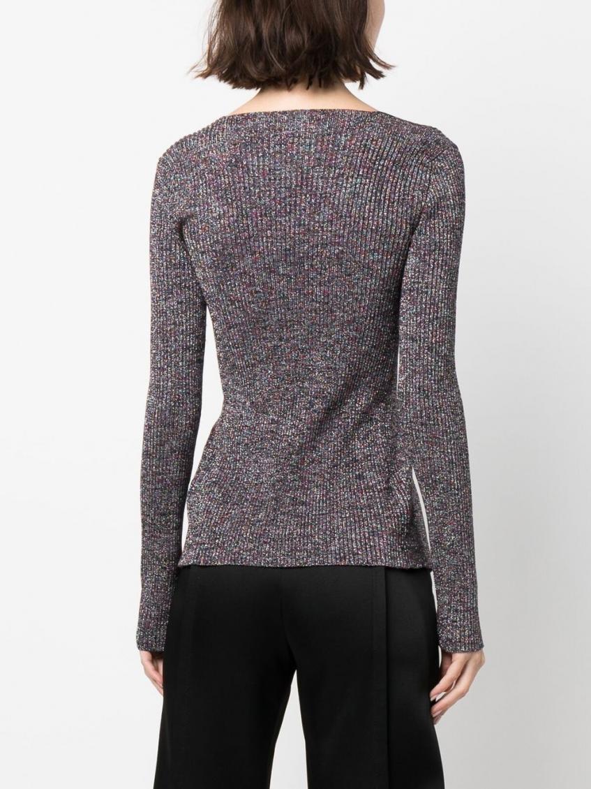 Dark Grey Dark Grey Logo Lurex Cardigan 5