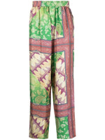 Multicolor Multicolour Printed Silk Trousers 1