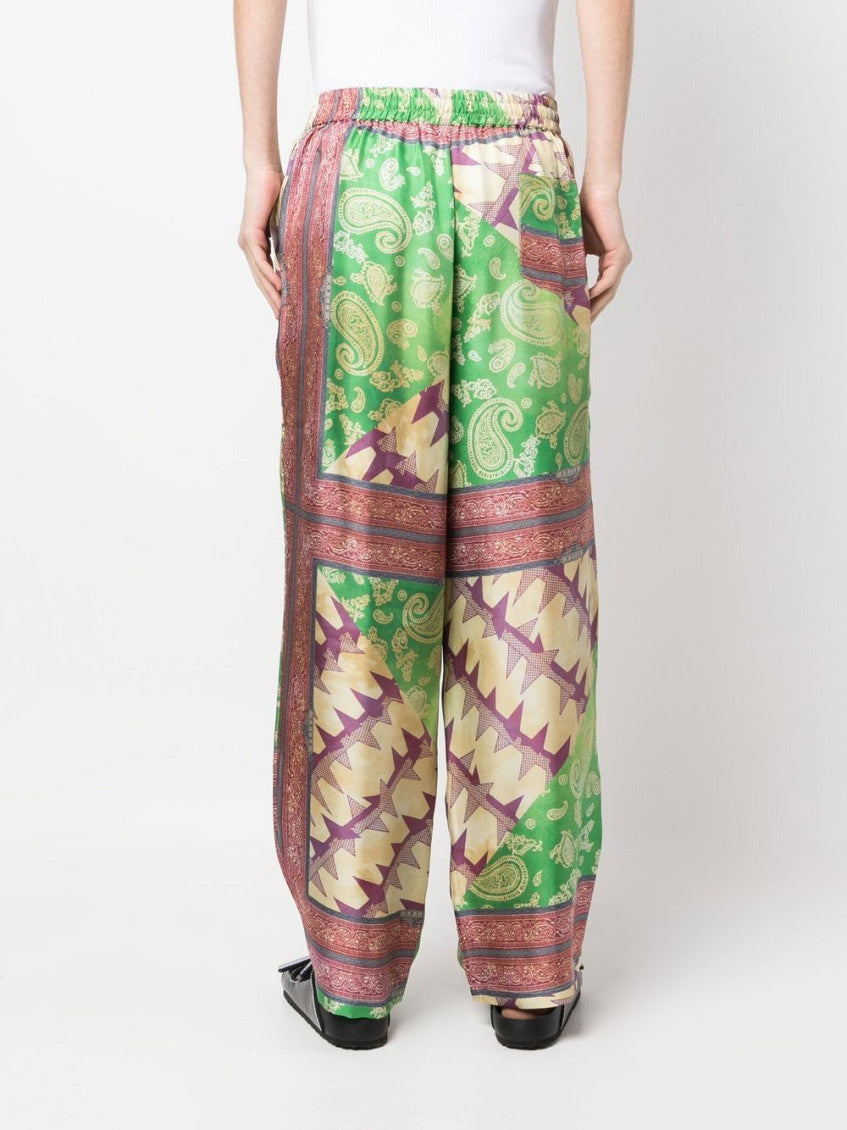 Multicolor Multicolour Printed Silk Trousers 3