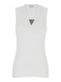 White V-neck tank top 1