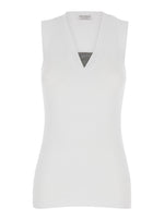 White V-neck tank top 1