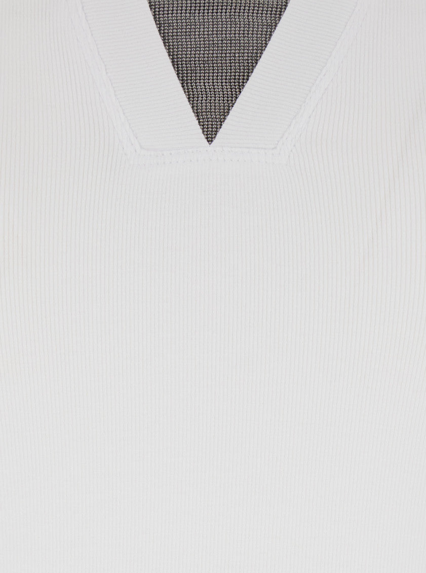 White V-neck tank top 3