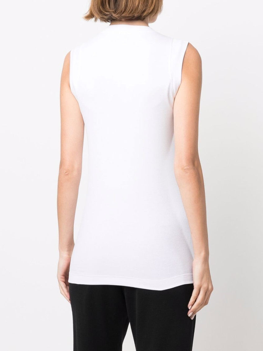 White V-neck tank top 4
