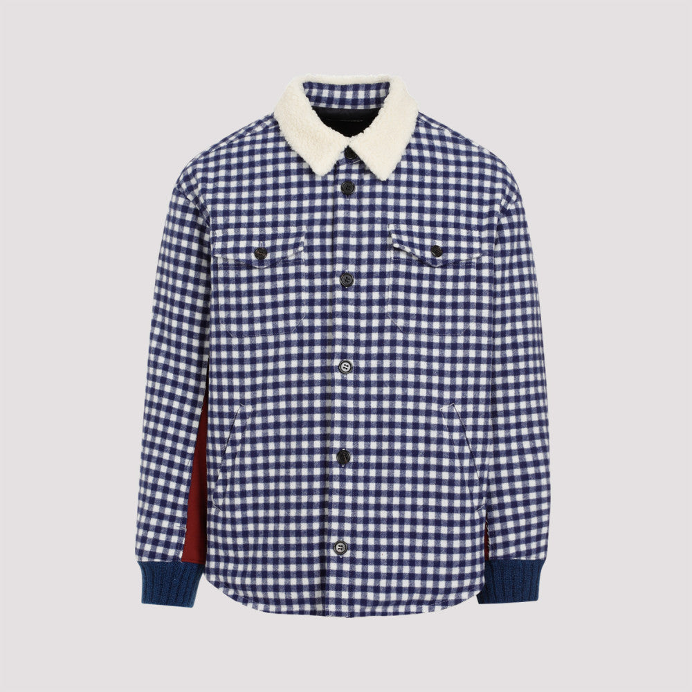 Navy Blue Wool-blend Bomber Jacket 2