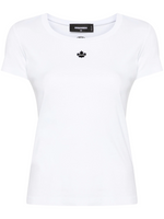 White Applique-logo Cotton T-shirt 1