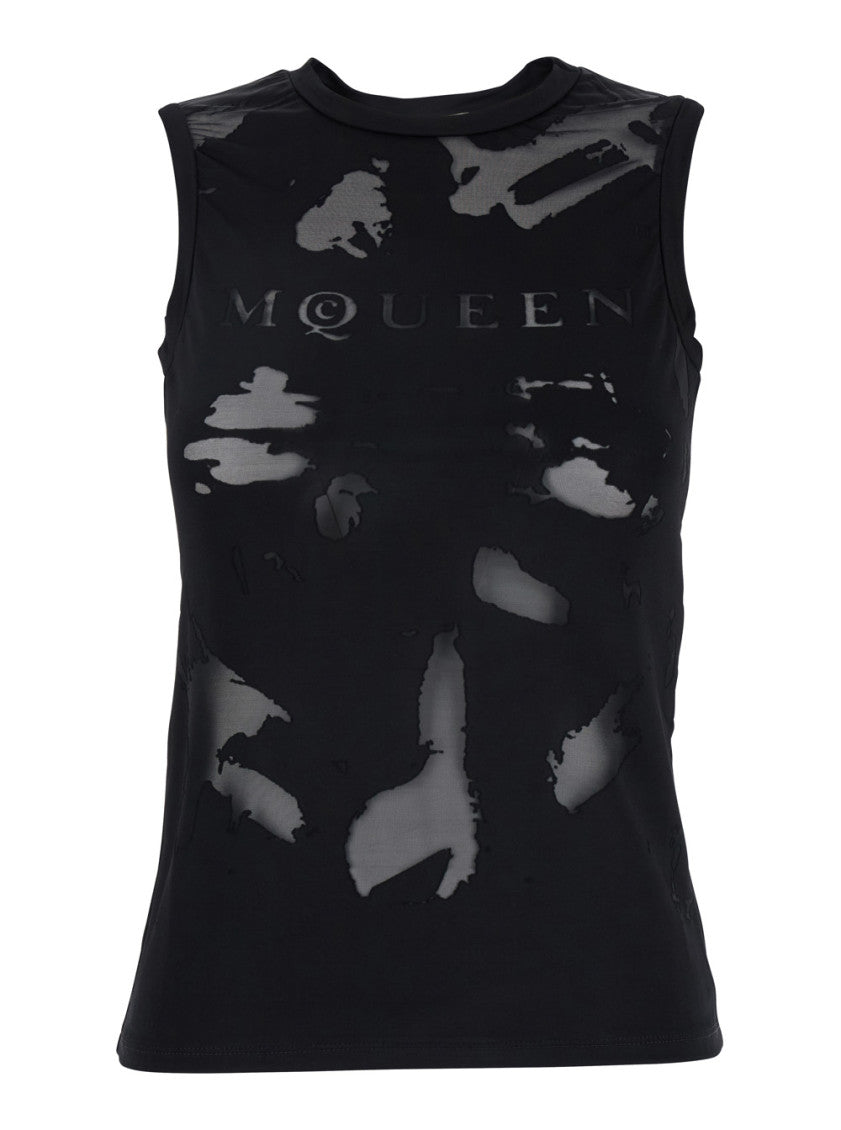 Black Sleeveless T-shirt 1