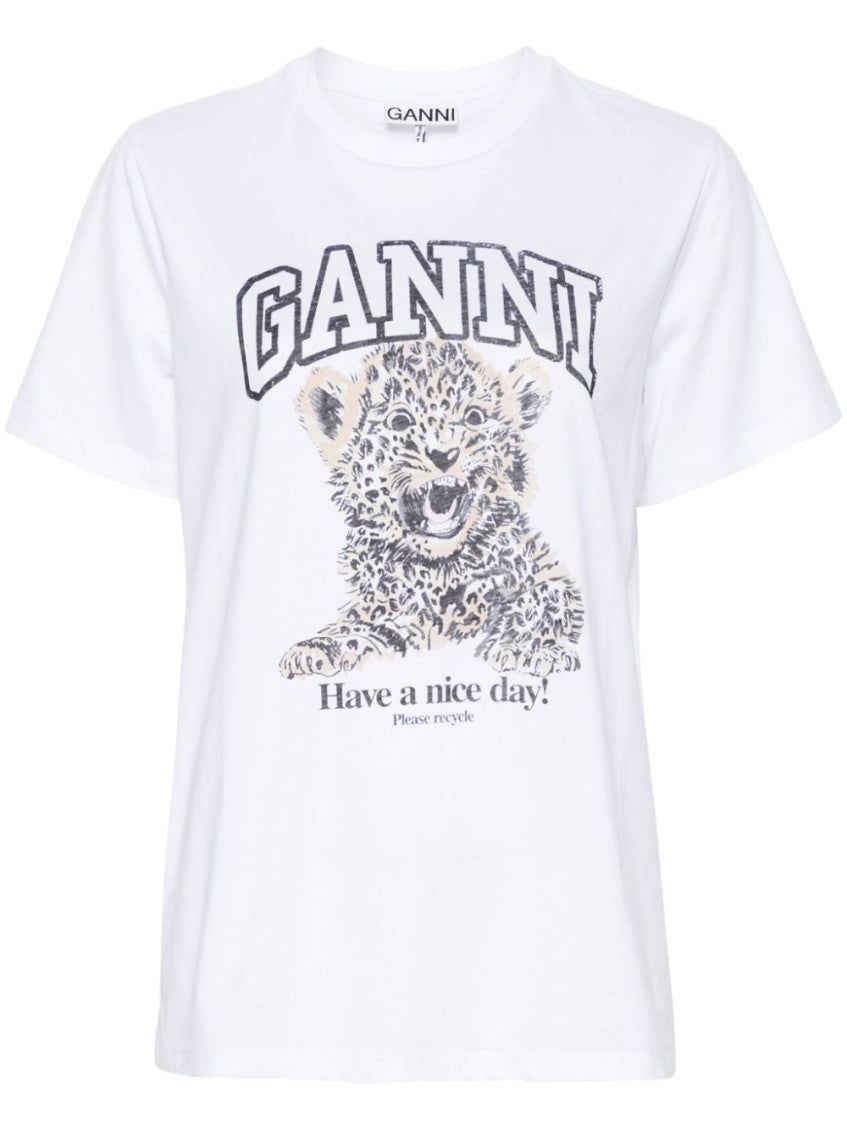 White Front Logo Print T-shirt 1