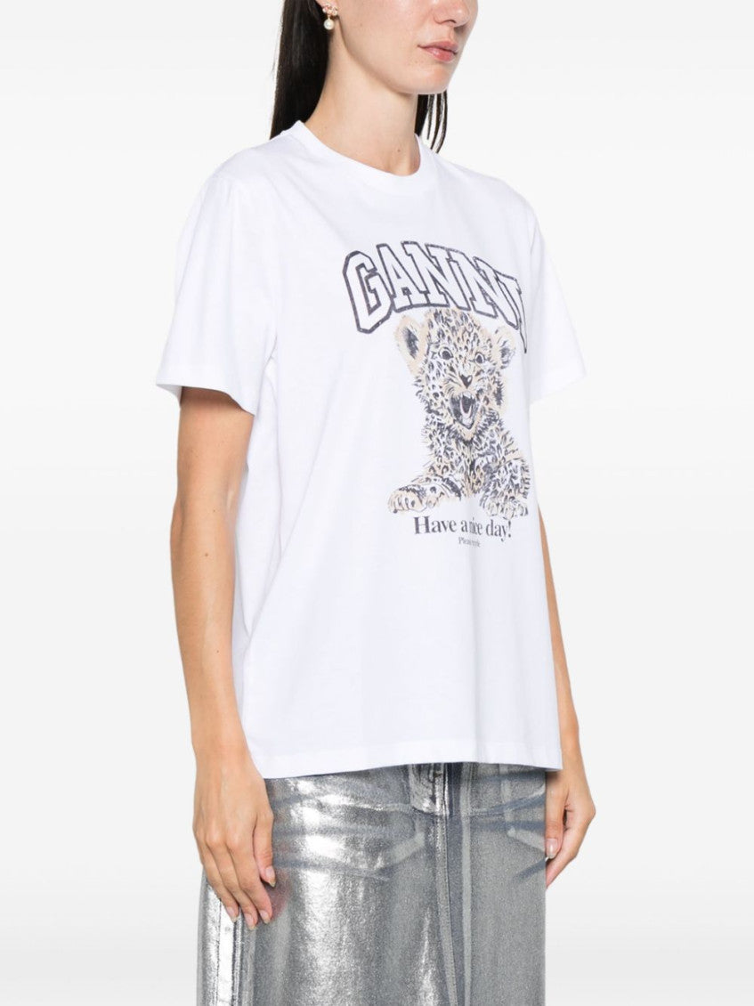 White Front Logo Print T-shirt 2