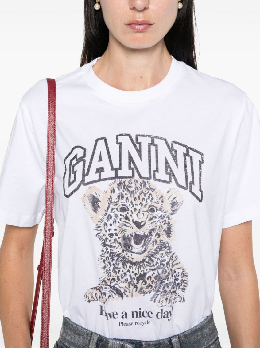 White Front Logo Print T-shirt 5