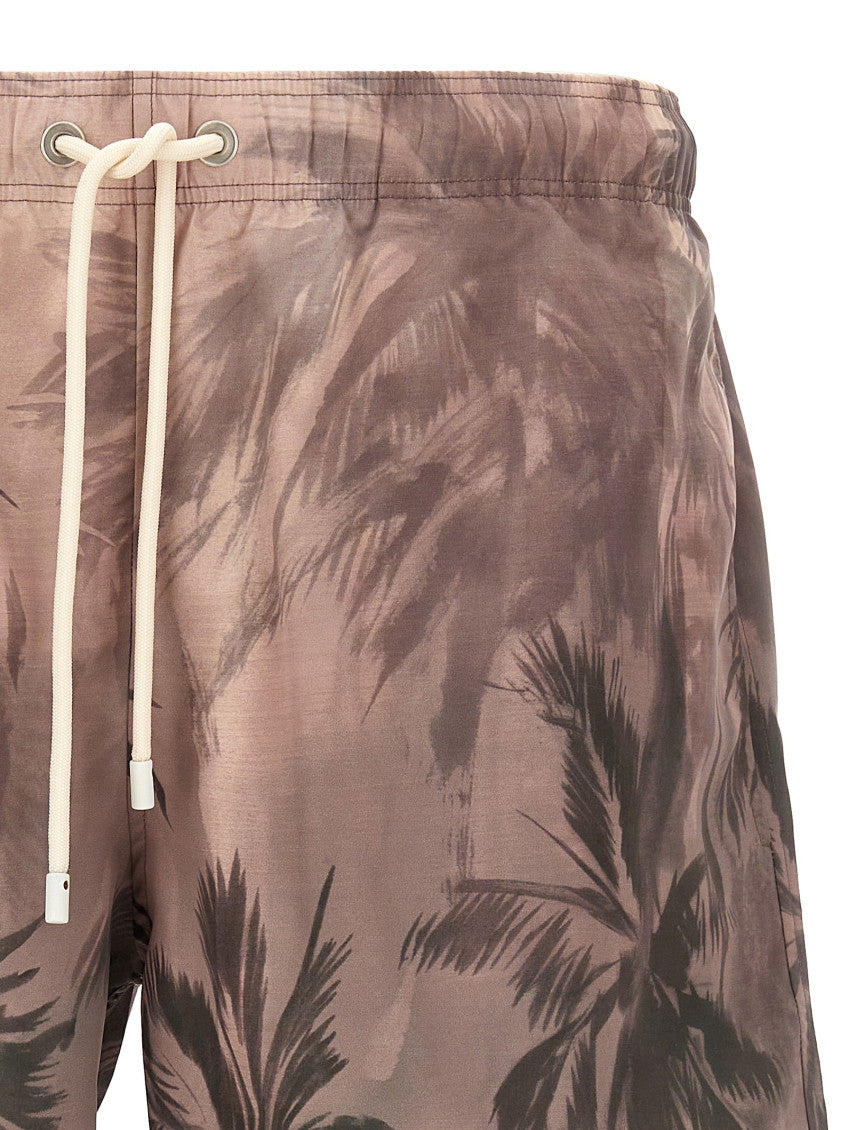Multicolor 'Sunset Palms' swimsuit 3
