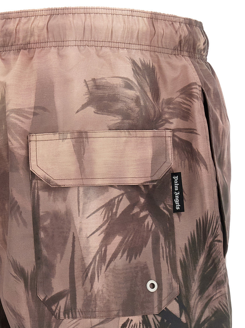 Multicolor 'Sunset Palms' swimsuit 4
