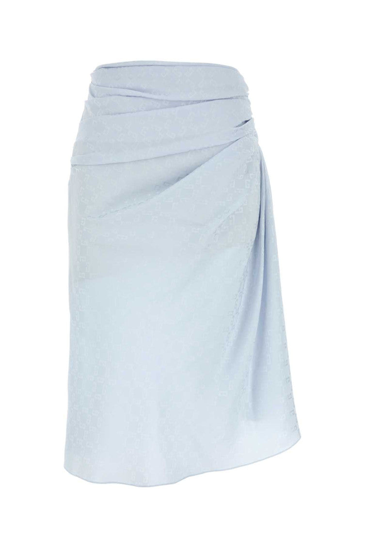 Light Blue Draped Skirt In Monogram 72 Jacquard 1