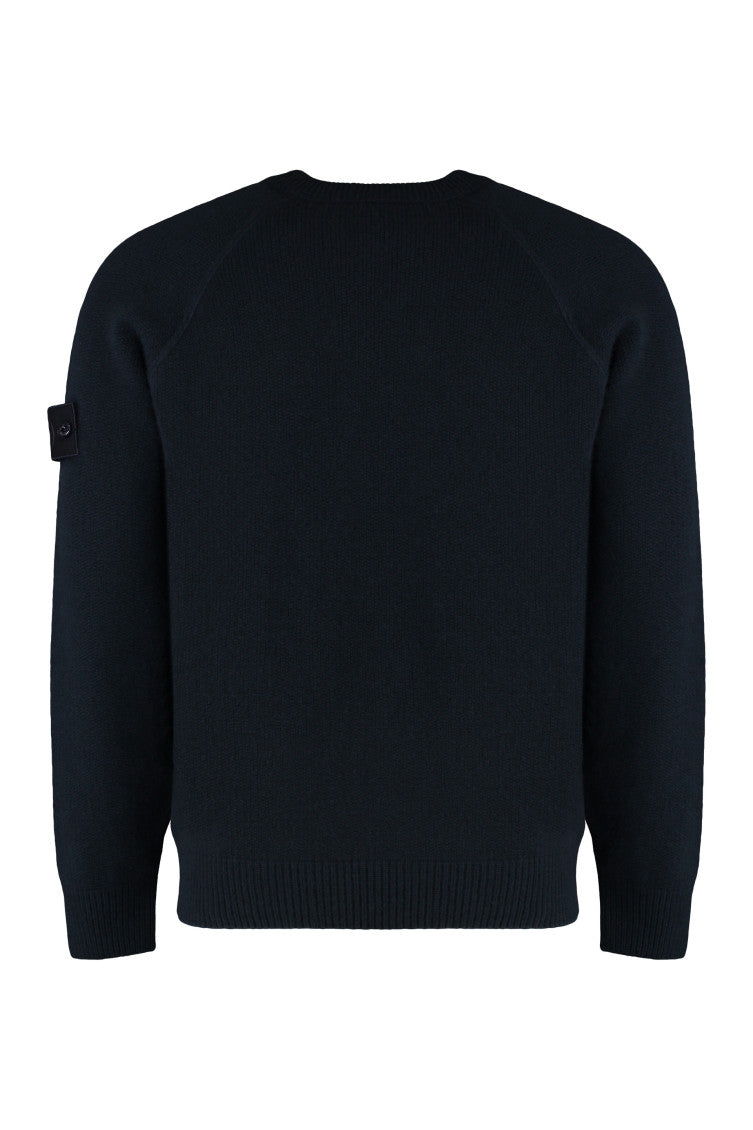 Blue Crew Neck Wool Sweater 2