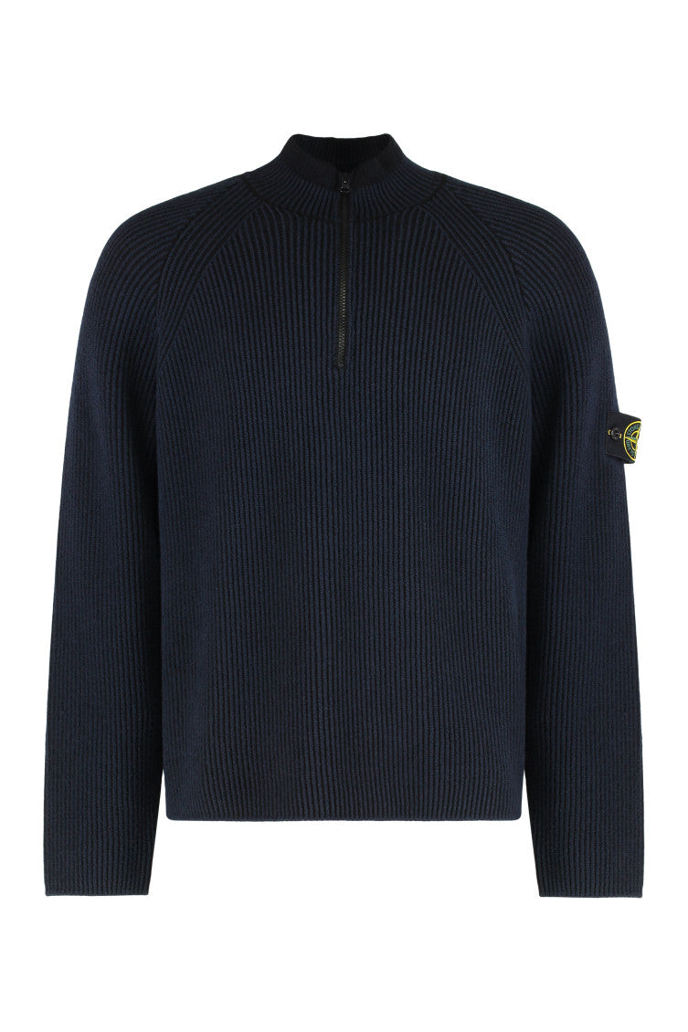 Blue Half-Zip Logo Sweater 1