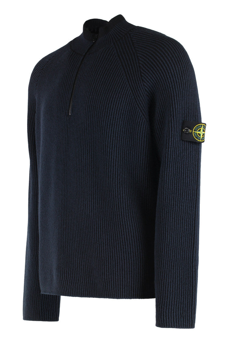 Blue Half-Zip Logo Sweater 3