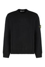 Black Crew Neck Logo Patch Sweater 1