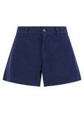 Blue Cotton Chino Shorts 1