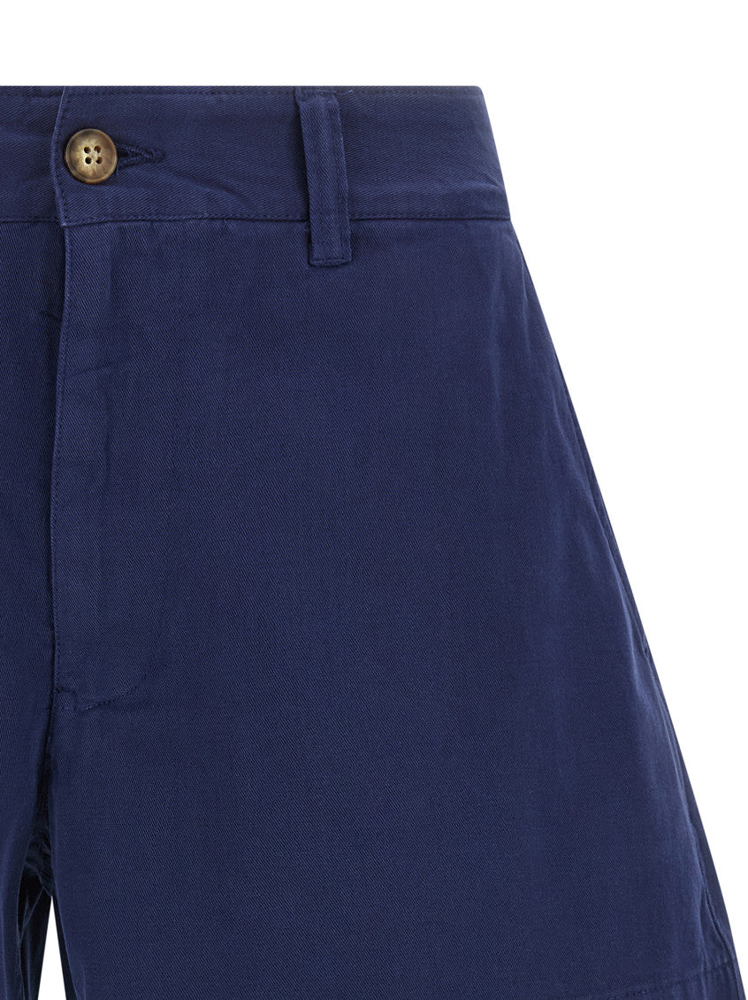 Blue Cotton Chino Shorts 3