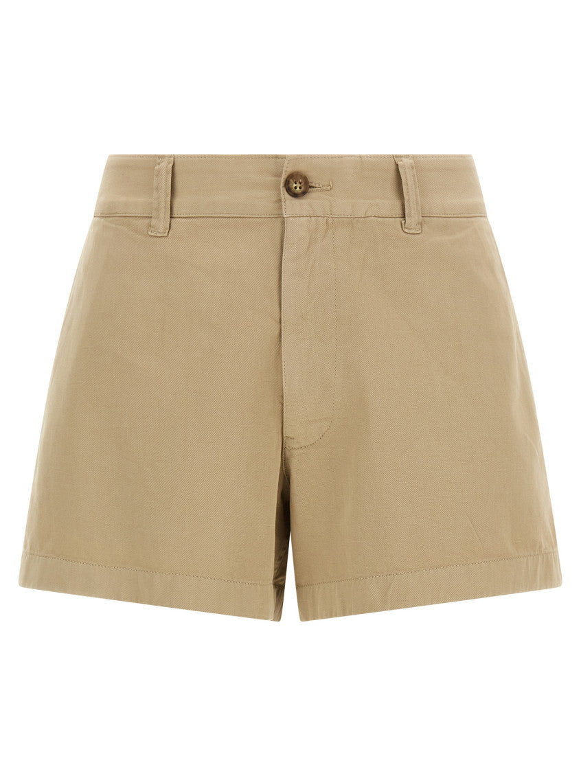 Beige Cotton Chino Shorts 1