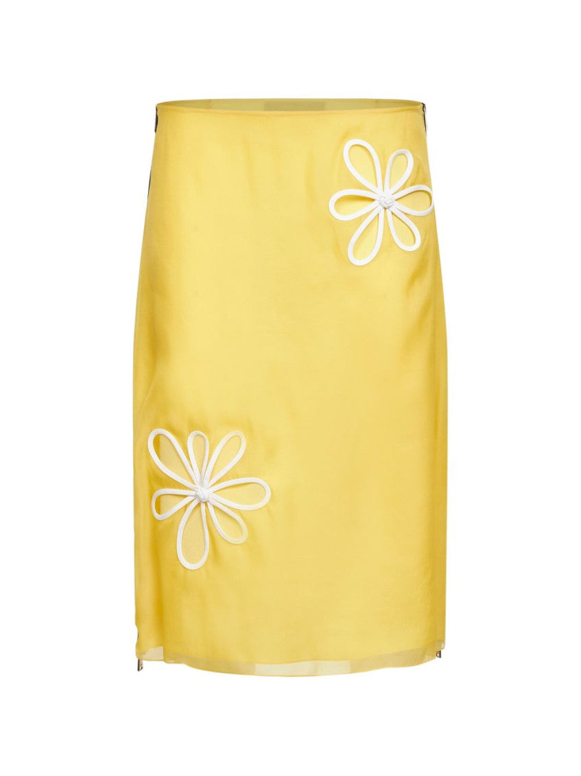 Yellow Straight Midi Skirt 1