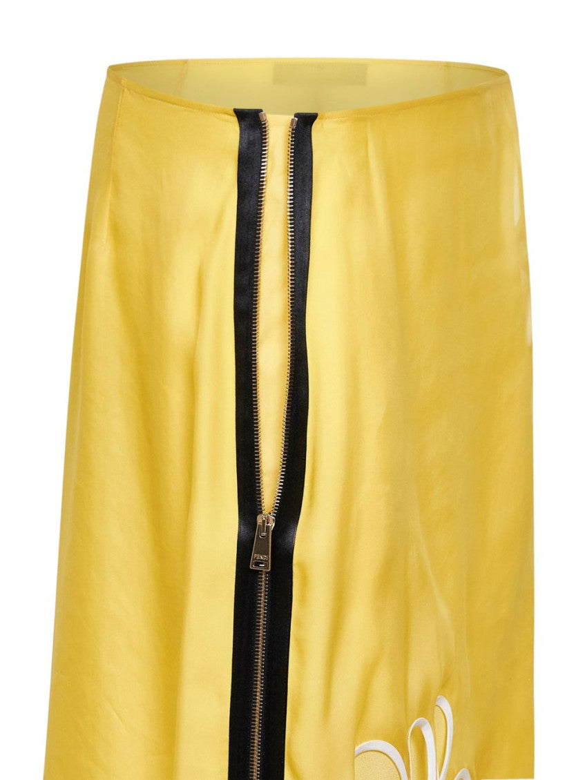 Yellow Straight Midi Skirt 2