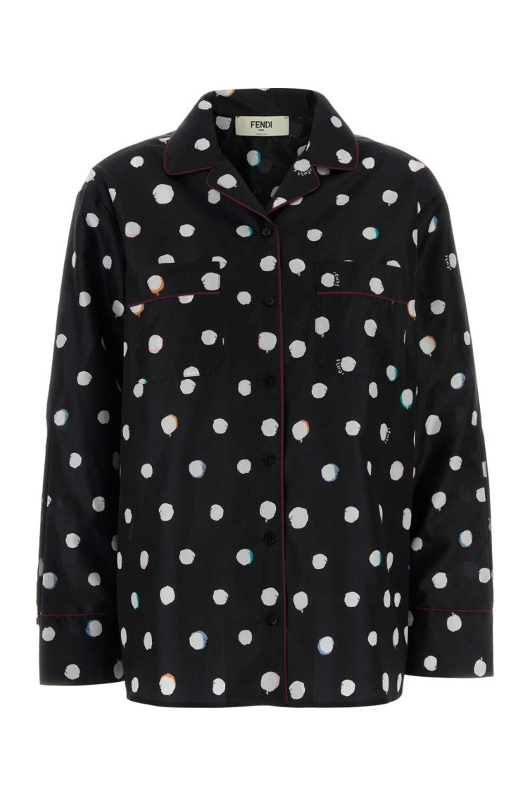 Black Polka Dot Print Shirt 1