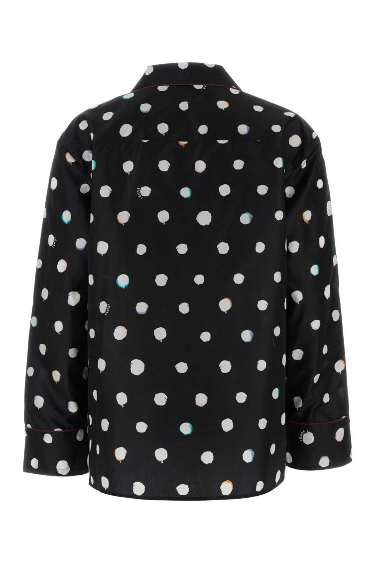 Black Polka Dot Print Shirt 2