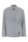 Grey Striped Wrap Shirt 1