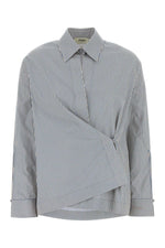 Grey Striped Wrap Shirt 1